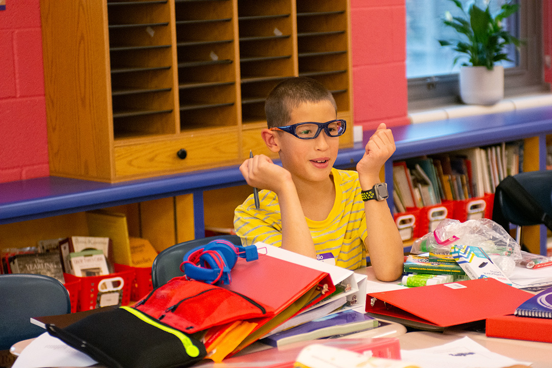 Many students bring in supplies for themselves and the entire class on their first day of school.